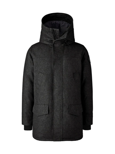 Shop Canada Goose Men's Langford Wool Parka In Carbon Melange