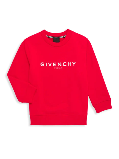 Shop Givenchy Little Boy's & Boy's Logo Sweatshirt In Bright Red