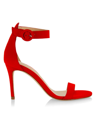 Shop L Agence Women's Gisele Velvet High-heel Sandals In Golden Poppy