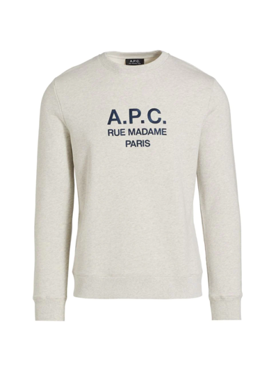 Shop Apc Men's Rufus Crewneck Sweatshirt In Ecru Shine