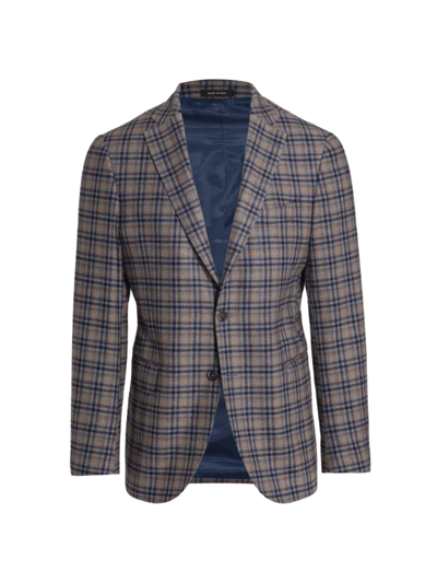 Shop Saks Fifth Avenue Men's Collection Multicolor Plaid Sportcoat In Ashley Blue Combo