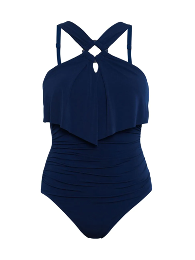 Shop Magicsuit Women's Liza Square-cut One-piece Swimsuit In Navy