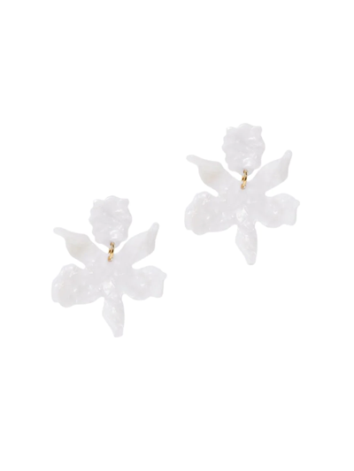 Shop Lele Sadoughi Women's Paper Lily 14k-gold-plated & Acetate Small Drop Earrings In Mother Of Pearl