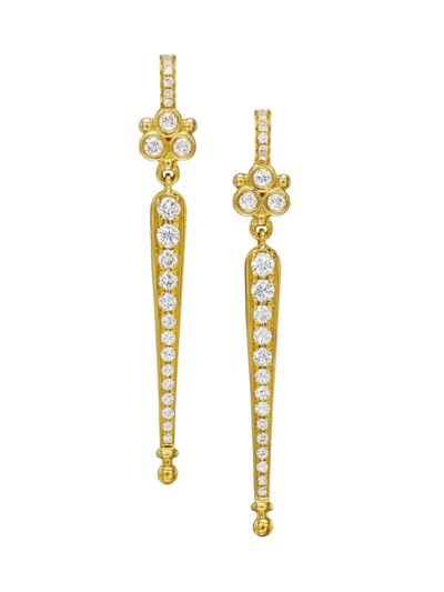 Shop Temple St Clair Women's Temple Baton 18k Yellow Gold & Diamond Drop Earrings