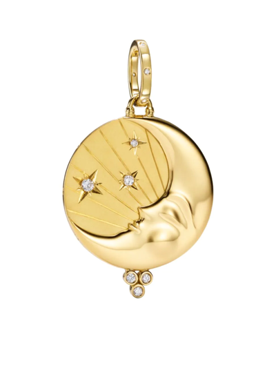 Shop Temple St Clair Women's Luna 18k Yellow Gold & Diamond Pendant