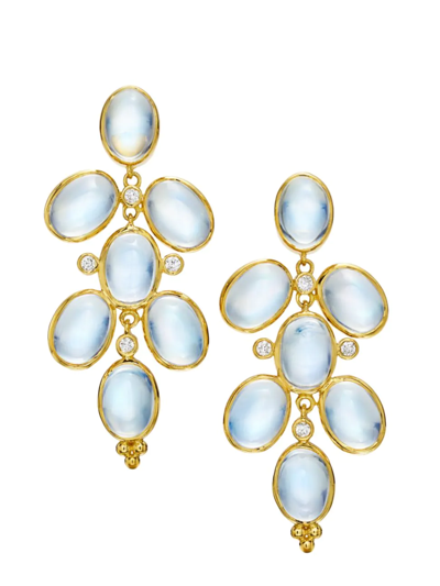 Shop Temple St Clair Women's Florence86 18k Yellow Gold, Blue Moonstone, & Diamond Drop Earrings