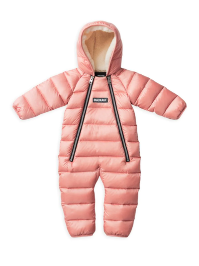 Shop Mackage Baby's Bambi Lightweight Down Snowsuit In Rose