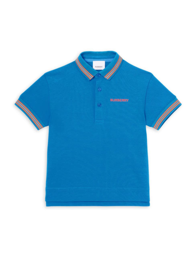 Shop Burberry Little Boy's & Boy's Christo Polo Shirt In Canvas Blue