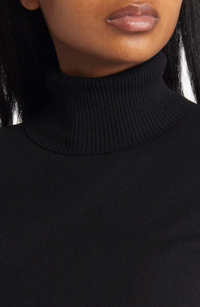 Anne Klein Petite Half-sleeve Turtleneck Sweater In Anne Black
