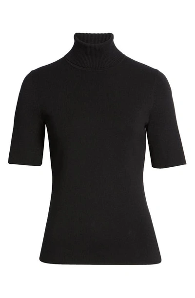 Anne Klein Petite Half-sleeve Turtleneck Sweater In Anne Black