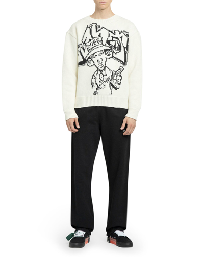 Shop Off-white Off White C/o Virgil Abloh Men`s  Graff Freest Chunky Knit Sweater
