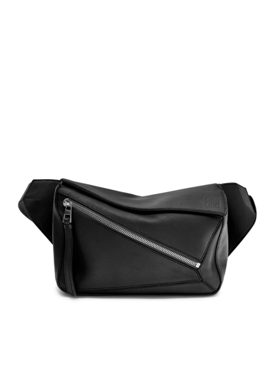 Shop Loewe Small Puzzle Bumbag In Classic Calfskin In Black