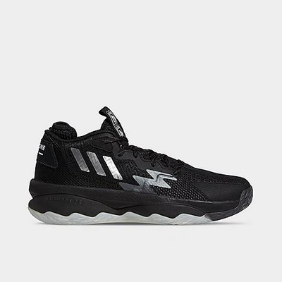 Shop Adidas Originals Adidas Dame 8 Basketball Shoes In Core Black/silver Metallic/grey Six