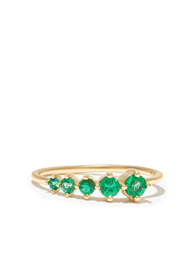 Shop Adina Reyter 14kt Yellow Gold Graduated Emerald Ring