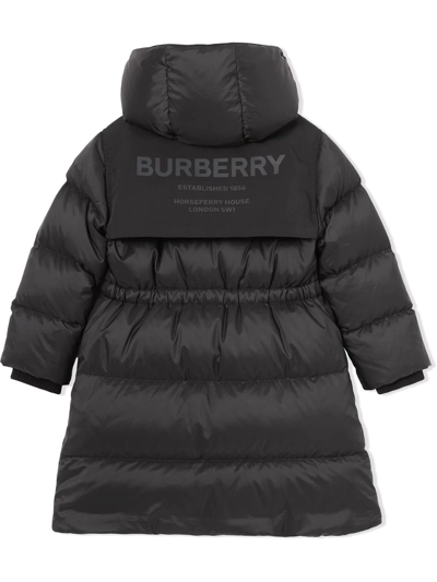 Shop Burberry Horseferry-print Puffer Coat In Black