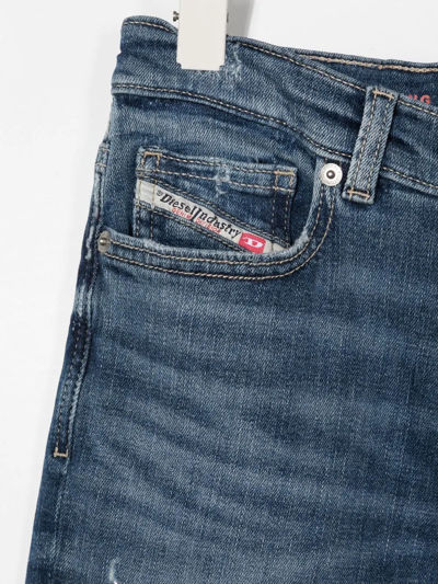 Diesel Straight Jeans With A Worn Effect In Blue