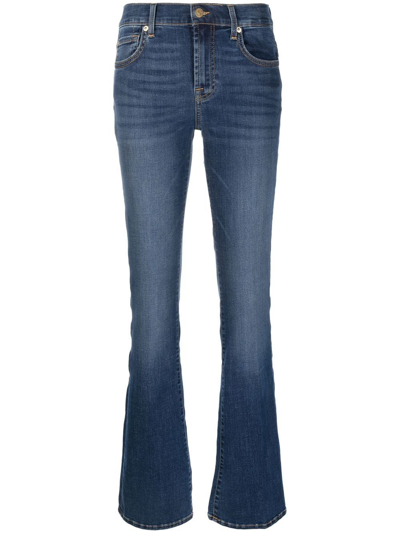 7 For All Mankind Asher Luxe Mid-rise Jeans In Blue