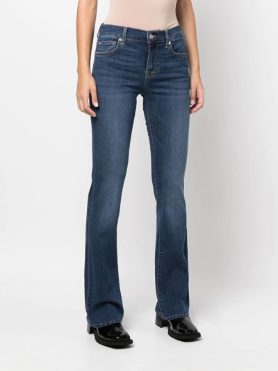 Shop 7 For All Mankind Mid-rise Bootcut Jeans In Blue