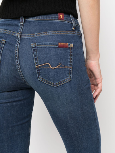 7 For All Mankind Asher Luxe Mid-rise Jeans In Blue