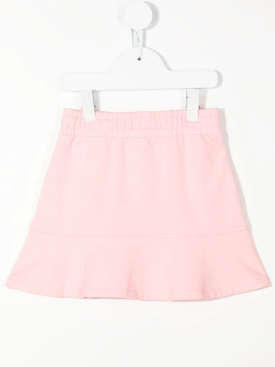 Shop Moschino Logo-print Peplum Skirt In Pink