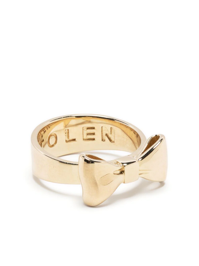 Shop Stolen Girlfriends Club 9kt Yellow Gold Bow Ring