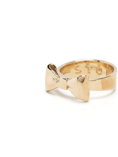 Shop Stolen Girlfriends Club 9kt Yellow Gold Bow Ring