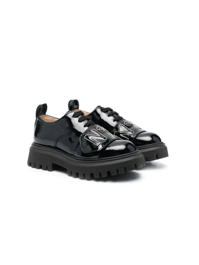 Shop N°21 Embroidered-logo Lace-up Shoes In Black