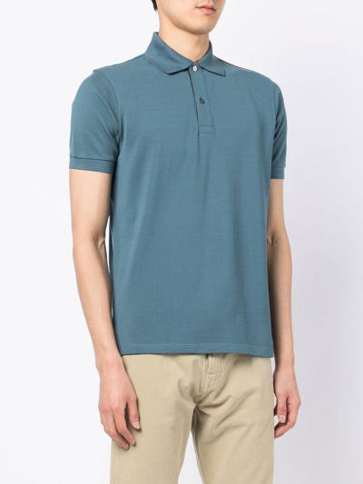 Paul Smith Stripe-trim Polo Shirt In Blue