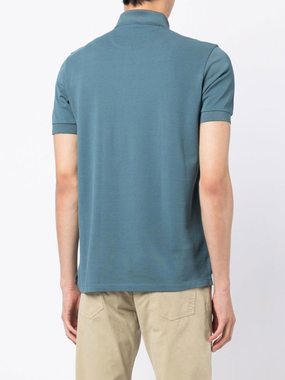 Paul Smith Stripe-trim Polo Shirt In Blue