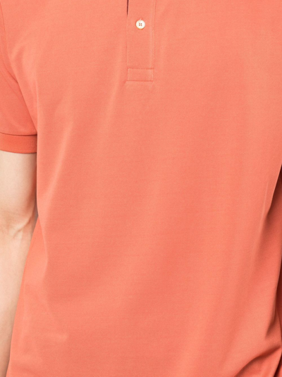Shop Paul Smith Short-sleeve Piqué Polo Shirt In Orange