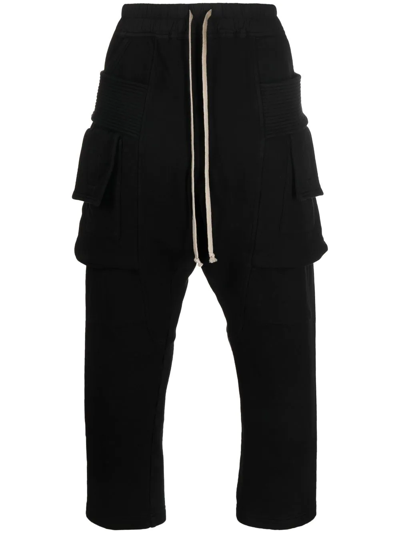 Shop Rick Owens Drkshdw Tapered Cargo-pocket Trousers In Black