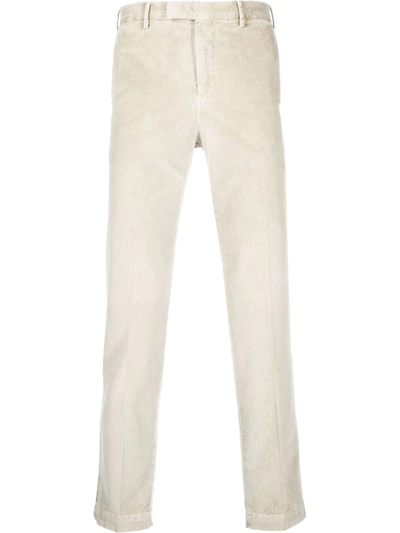 Shop Pt Torino Corduroy Straight-leg Trousers In Neutrals