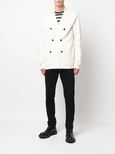 Drumohr Double-breasted Blazer In White