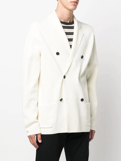 Shop Drumohr Double-breasted Merino Wool Cardigan In White