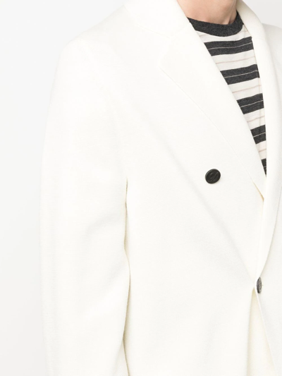 Shop Drumohr Double-breasted Merino Wool Cardigan In White