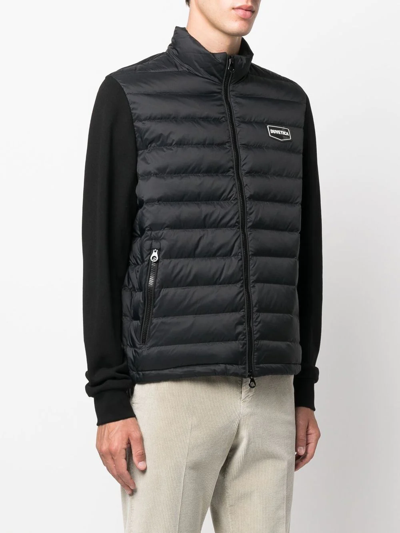 Shop Duvetica Embroidered Logo Quilted Puffer Jacket In Black