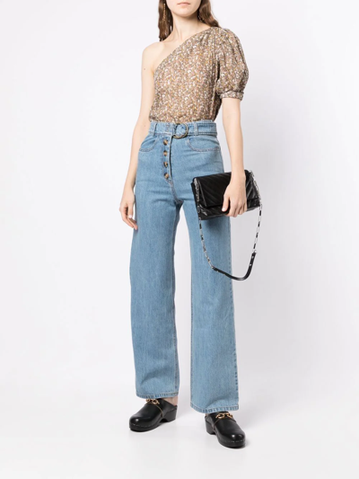 Isabel Marant Étoile Asymmetric Floral-print Blouse In Multicolour