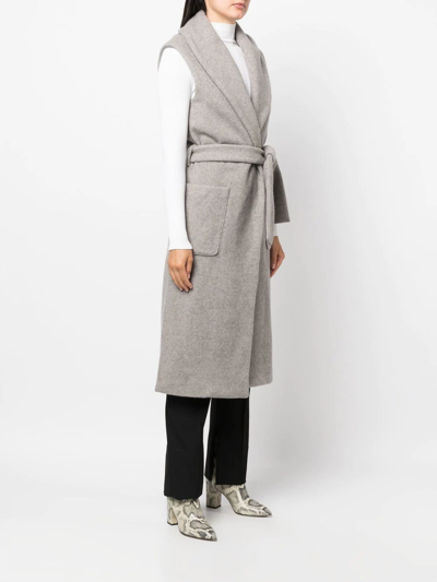 Shop Colombo Sleeveless Belted Trench Coat In Grey
