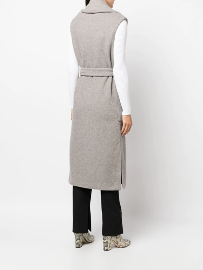 Shop Colombo Sleeveless Belted Trench Coat In Grey