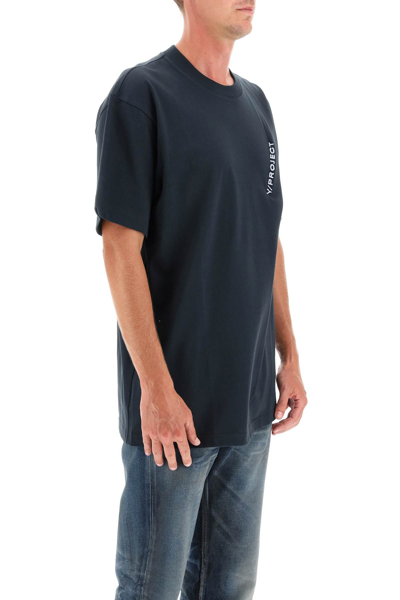Shop Y/project Pinched Logo T-shirt In Blue