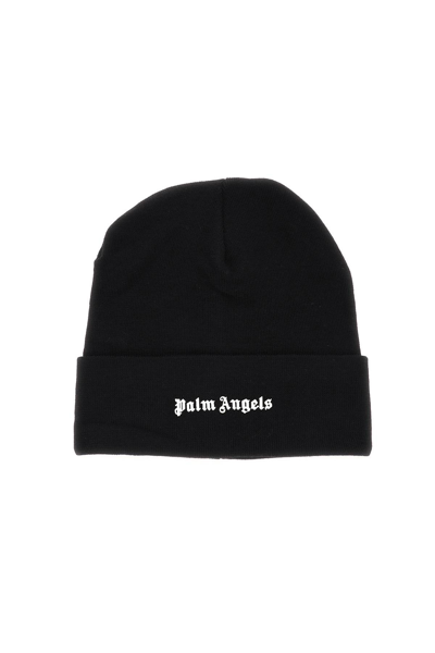 Shop Palm Angels Wool Blend Beanie Hat In Black