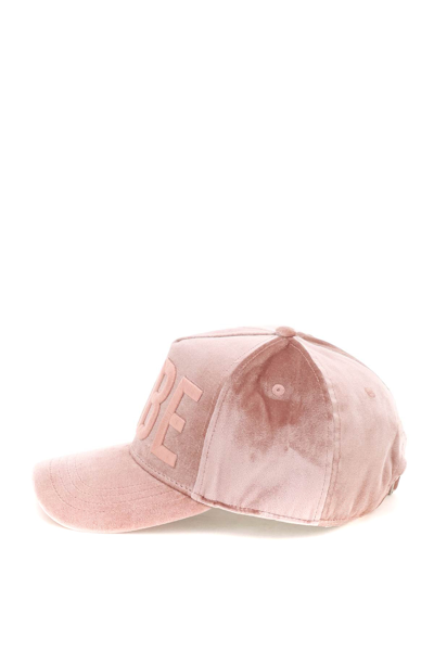 Shop Dsquared2 'babe' Velvet Baseball Cap In Pink