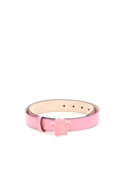 Shop Versace 'la Medusa' Leather Belt In Pink