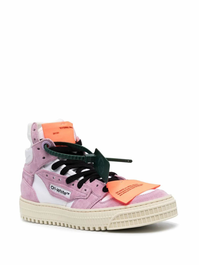 Shop Off-white Women's Pink Leather Hi Top Sneakers
