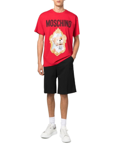 Shop Moschino Men's Red Other Materials T-shirt