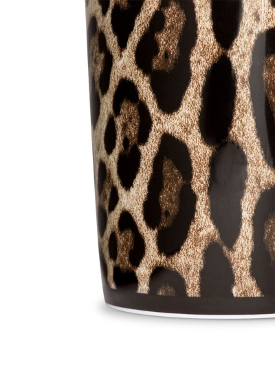 Shop Dolce & Gabbana Leopard-print Porcelain Cup In Brown