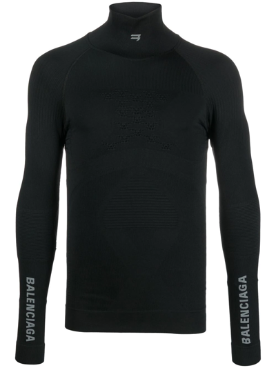 Balenciaga High neck Athletic Top In Schwarz ModeSens