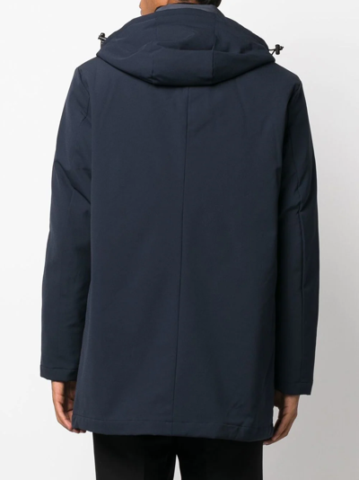 Shop Armani Exchange Double-layer Hooded Coat In Blau