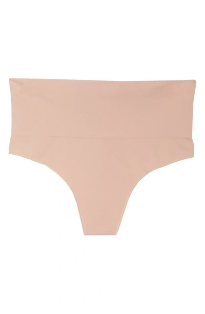 Shop Spanx Everyday Shaping Panties Thong In Vintage Rose