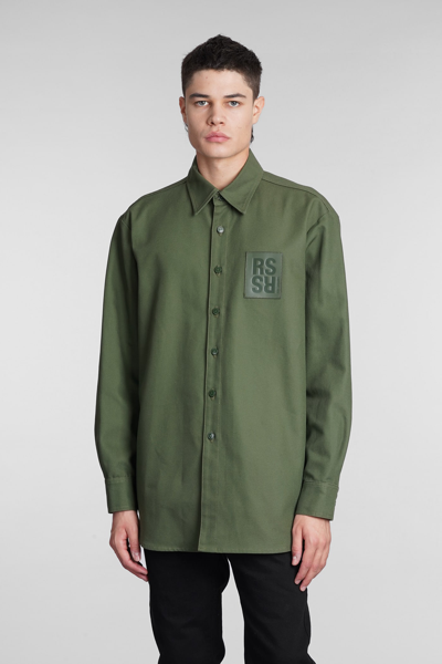 Shop Raf Simons Shirt In Green Denim